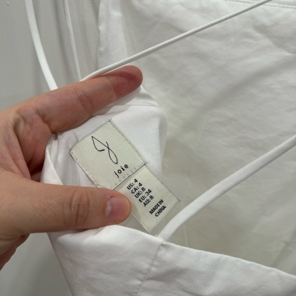 Joie White Cotton Midi Dress Strappy Size 4 - Picture 6 of 8